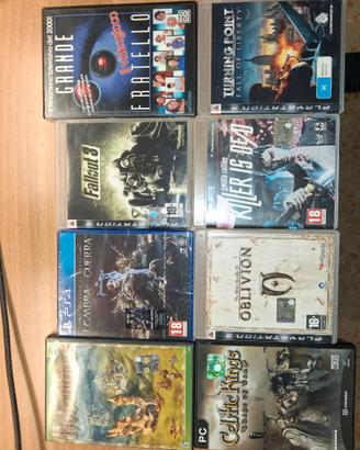 Lotto 8 Videogiochi Misti (PS3, PS4, PC) e dvd