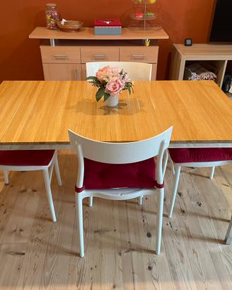 Tavolo allungabile a listelli 140/180x77