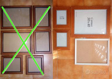 Cornici con vetro e altri quadri