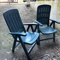 Coppia sedie sdraio Carmen verdi resina giardino
