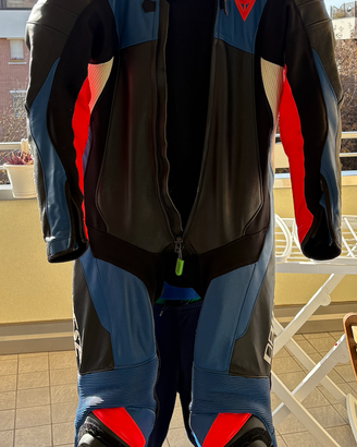 TUTA DAINESE - ASSEN 2 - NERO-BLU-ROSSO FLUO