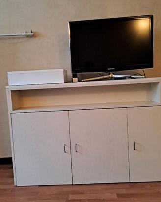 Madia in legno con venatura Bianco Opaco
