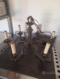 Antico Lampadario in bronzo vintage