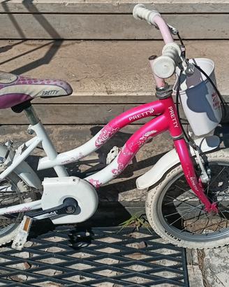 Bici bambina 16" Pretty rosa/bianca