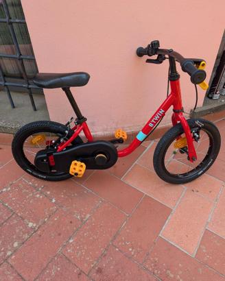 Bici bambino BTWIN Discover 500 14” rossa