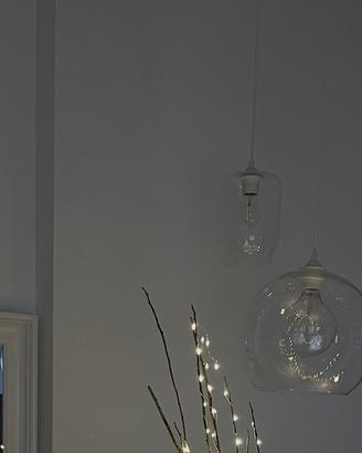 lampadario a sospensione a tre lampade vetro