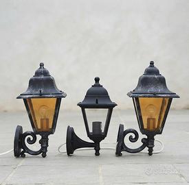 Set 3 lampade vintage in ferro battuto