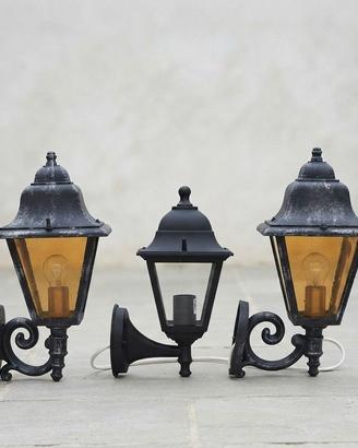 Set 3 lampade vintage in ferro battuto