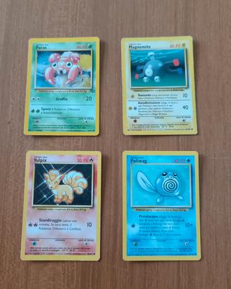 lotto 4 carte pokemon vintage italiane wotc (vulpi