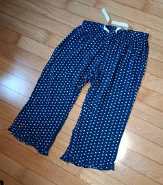 pinocchietti donna blu con piccoli cuori 