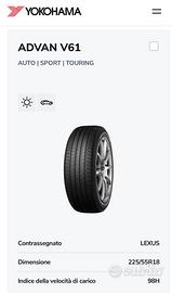 Pneumatici Lexus Yokohama Advan V61 225/55 R18