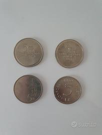 Set 4 monete da 5 franchi Svizzeri Murat