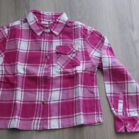 Camicia a quadri fucsia bambina