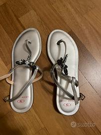 Sandali bassi infradito Swish Jeans argento tg 38