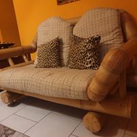 Poltrona in bambù con cuscini