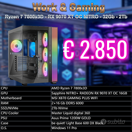 Ryzen 9 9950x3D - RX 9070 XT OC NITRO - 32Gb - 2Tb