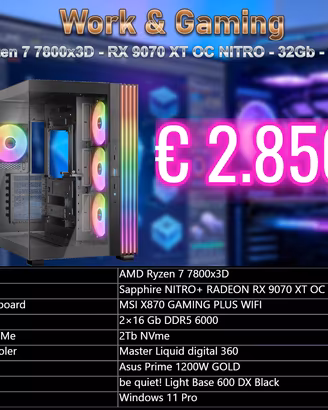 Ryzen 9 9950x3D - RX 9070 XT OC NITRO - 32Gb - 2Tb