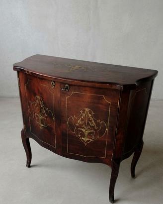 credenza stile luigi XV in legno con vetro interno