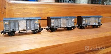 set 3 carri merci invecchiati H0 1:87 Lilliput 