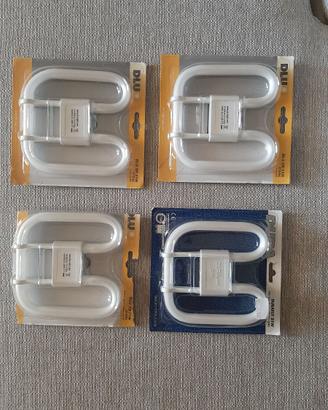 4 Lampade 2D al Neon 4 PIN 21W 2700K e 4000K