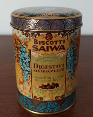 Barattolo in latta Saiwa Genova vintage