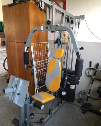 panca multifunzione con leg press