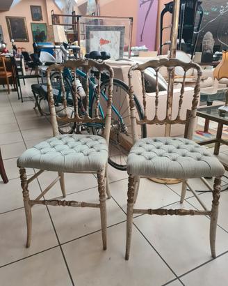 Vintage coppia di sedioline chiavarine