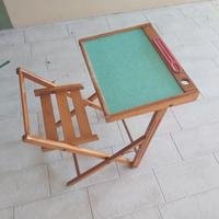 Antico Banco da scuola in legno richiudibile con l