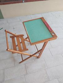 Antico Banco da scuola in legno richiudibile con l