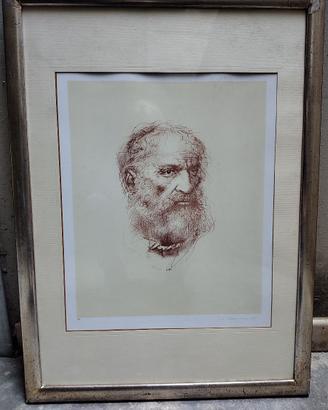Pietro Annigoni - sanguigna - volto di profeta