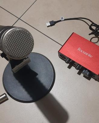 Microfono Rode procaster e Focusrite scarlet solo