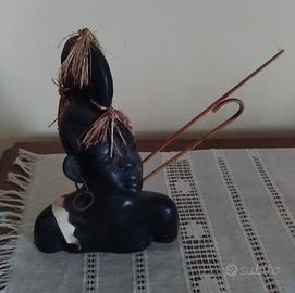Statua mezzo busto arte africana