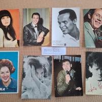 8 Cartoline CANTANTI pubblicitarie