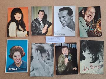 8 Cartoline CANTANTI pubblicitarie