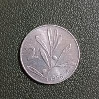 Rara moneta 2 lire 1958 - repubblica Italiana 