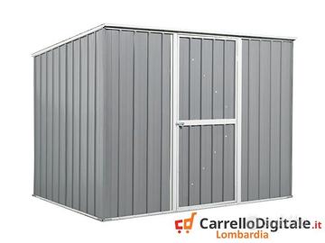 Casetta box giardino Acciaio 260x185 grigio chiaro