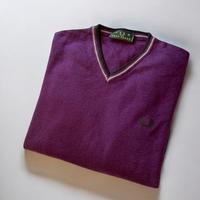 Maglione Fred Perry Scollo a V Viola Taglia M