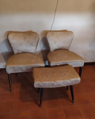 Vintage:2 poltroncine+pouf coordinato