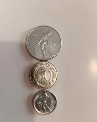 serie 50 lire diversi formati 