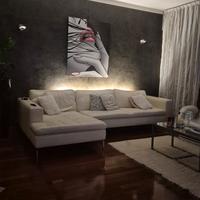 Divano in veranda pelle bianco con penisola 