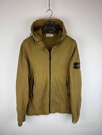 Felpa verde kaki con zip e cappuccio Stone Island