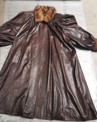 cappotto lungo in vera pelle Pier Mitani 