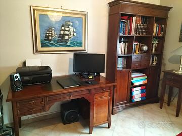 Elegante studio completo in noce scrivania 