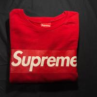 Felpa Supreme rossa con logo frontale