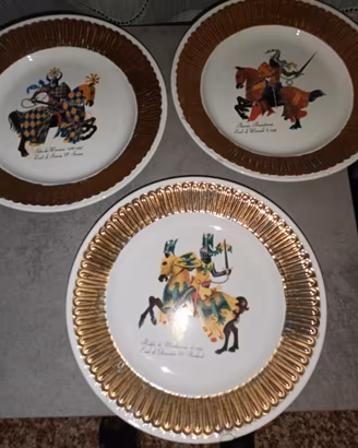 Tris Piatti Vintage Cavalieri - Laveno Richard G.
