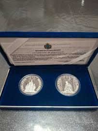 San Marino 5.000 e 10.000 Lire Arg "Giubileo" 2000