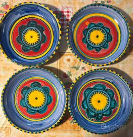 4 piatti fondi dipinti a mano DE SIMONE