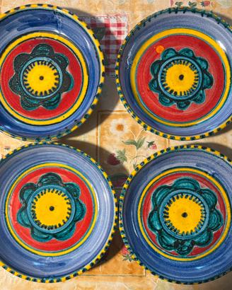 4 piatti fondi dipinti a mano DE SIMONE