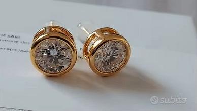 Orecchini oro 18 ct con brillante 1 ct.
