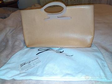 Genny borsa color crema real leather